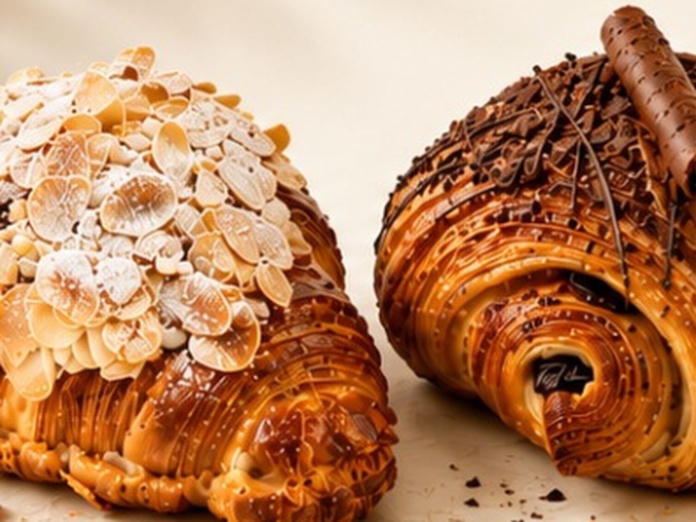 Almond and chocolate croissants